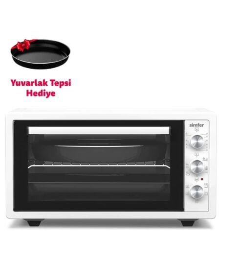 SİMFER 4502 KÖŞELİ FIRIN-BEYAZ-45 LT- TURBO