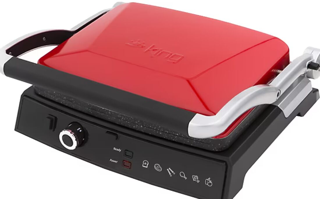 KİNG K462R GRİLLMASTER IZGARA VE TOST MAK-KIRMIZI
