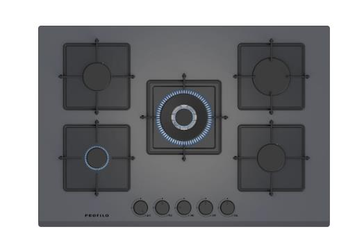 PROFİLO ON28Q9P10D ANKASTRE GRİ.CAM 5 GÖZ.WOK. OC.