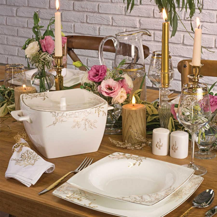 KORKMAZ A8428 BONE SEL.60 P YEMEK TAKIMI (KARE)