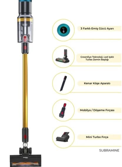 LORENZO LRZ-1086 VC4290 X-PERT 380 W BLDC DİKEY ŞARJLI SÜPÜRGE BAKIR