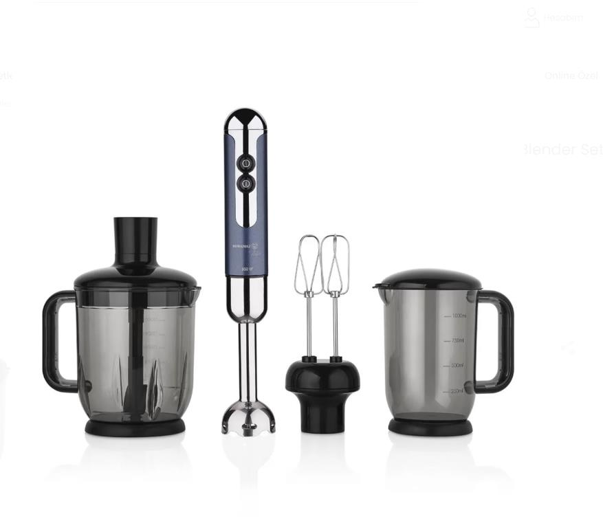 KORKMAZ A447-13 MİA MEGA BLENDER SET AZURA-KROM