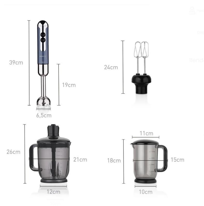 KORKMAZ A447-13 MİA MEGA BLENDER SET AZURA-KROM