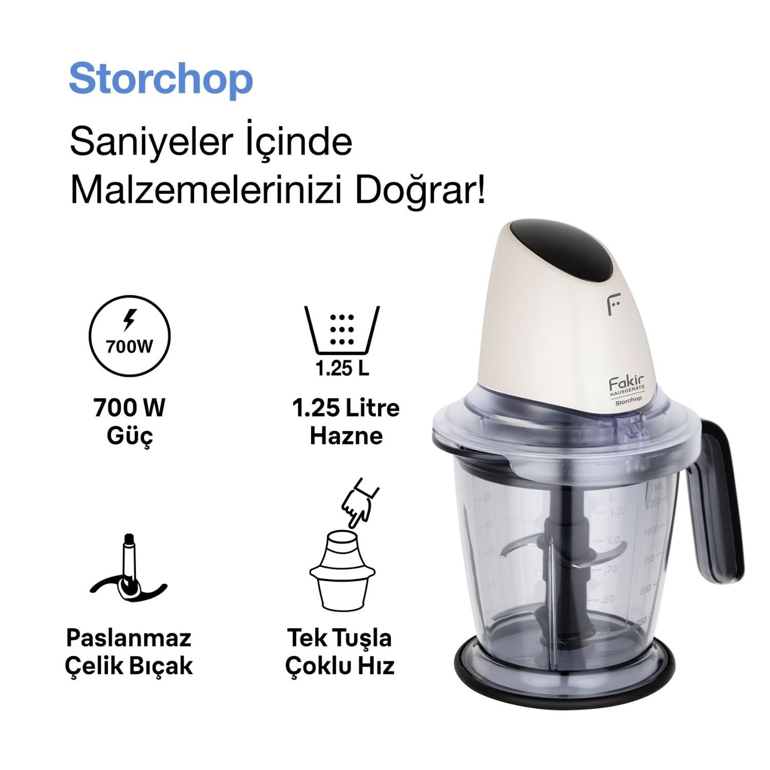 FAKİR STORCHOP 700 W CREAM DOĞRAYICI RONDO