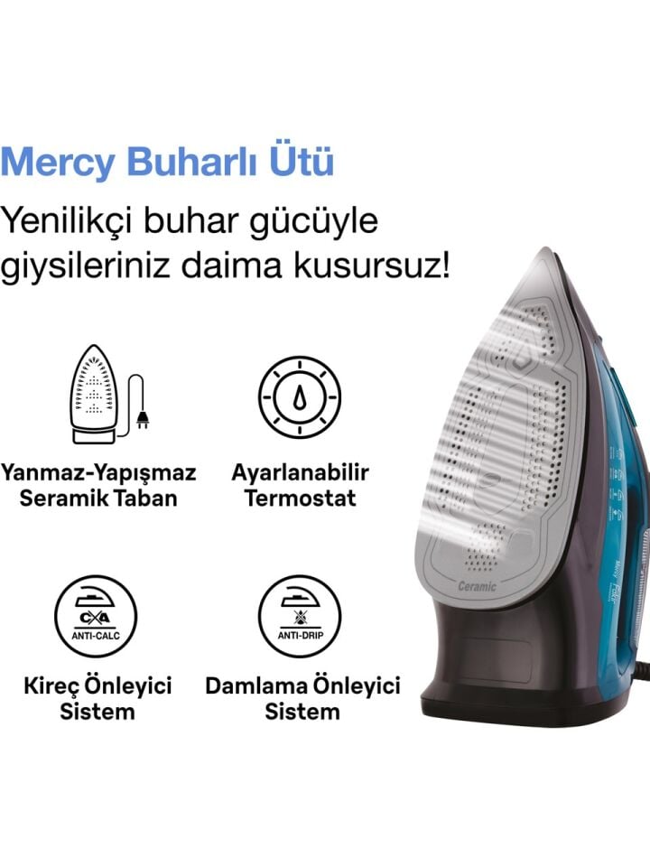 FAKİR MERCY BUHARLI ÜTÜ-MAVİ-2200 W