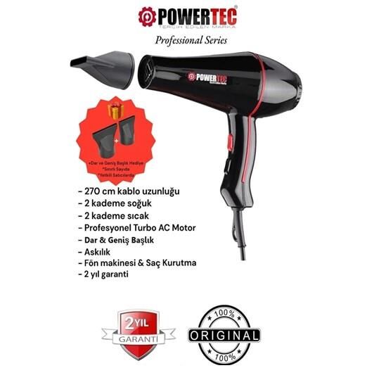 POWERTEC TR-601 S PROFESYONEL SAÇ KURUTMA MAKİNESİ