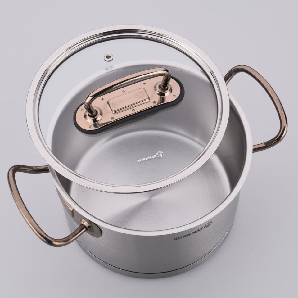 KORKMAZ A1149 PROLİNE 8 PRÇ.TENCERE SETİ ROSA GOLD