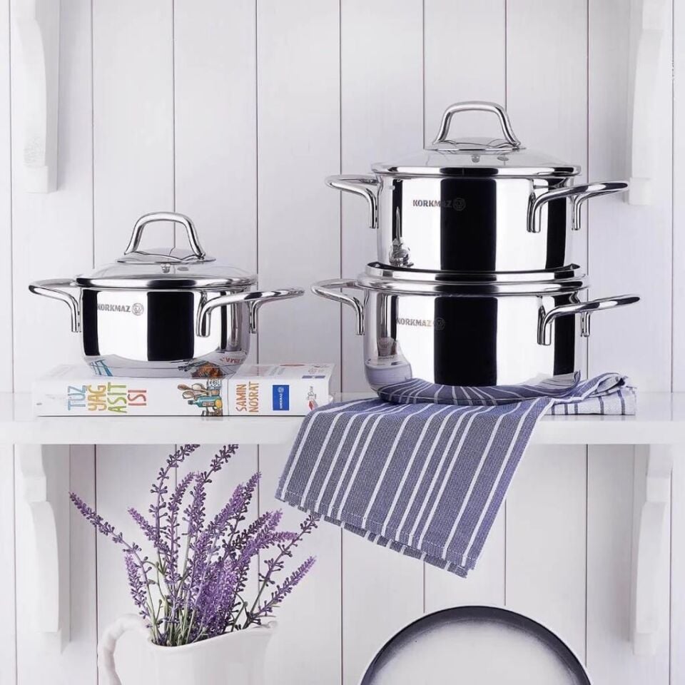 KORKMAZ A1650 PERLA JUNIOR 3 LÜ TENCERE SETİ