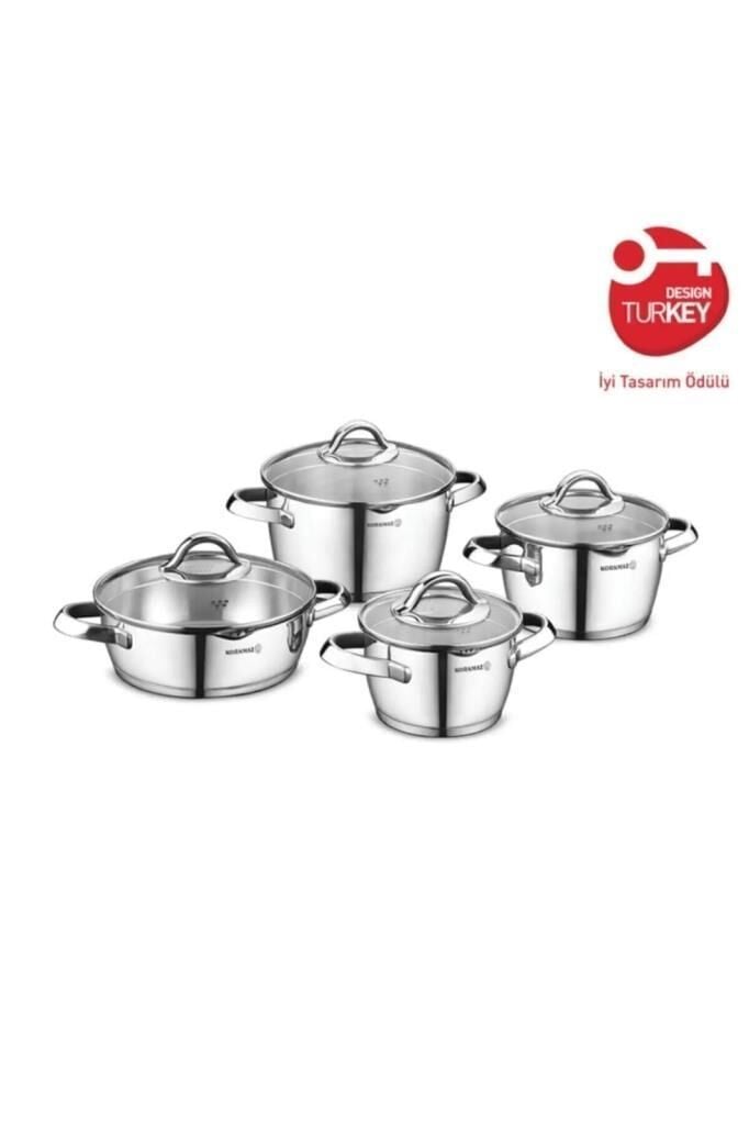 KORKMAZ A1973 VERTEX 8 PARÇA TENCERE SETİ SİYAH