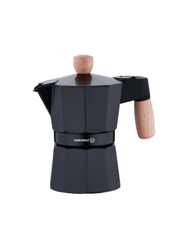 KORKMAZ A5572 ETNA MOKA POT 3 FİNCAN 150 ML SİYAH