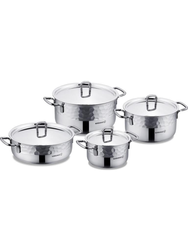 KORKMAZ A1963-01 ERNA 8 PARÇA TENCERE SETİ INOX