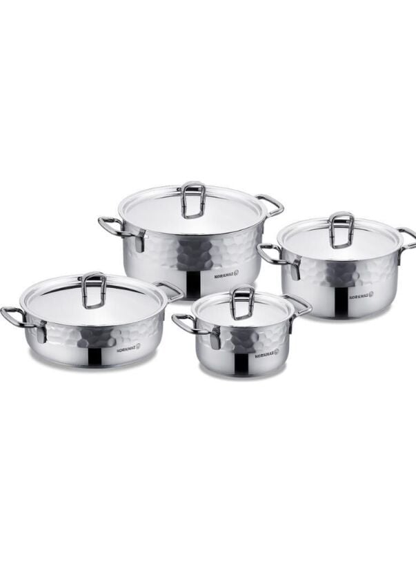 KORKMAZ A1963-01 ERNA 8 PARÇA TENCERE SETİ INOX
