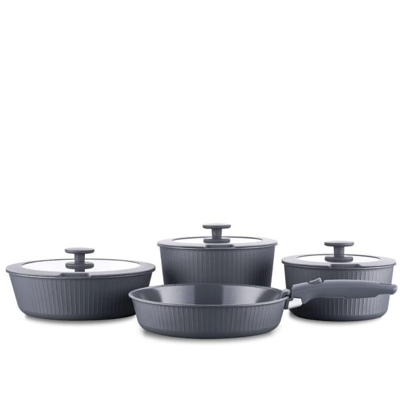 KORKMAZ A2792-1 NOVA PRATİKA 8 PRÇ.TENC.SETİ GRİ