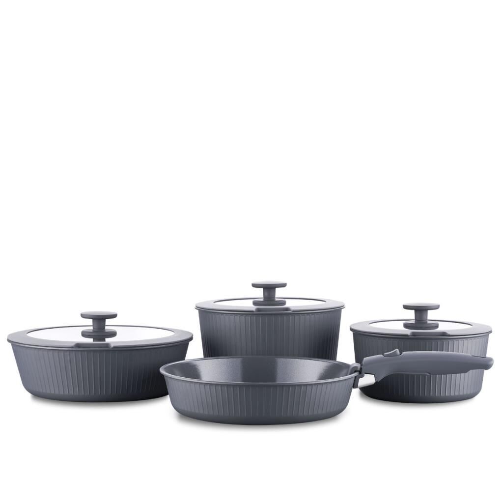 KORKMAZ A2792-1 NOVA PRATİKA 8 PRÇ.TENC.SETİ GRİ