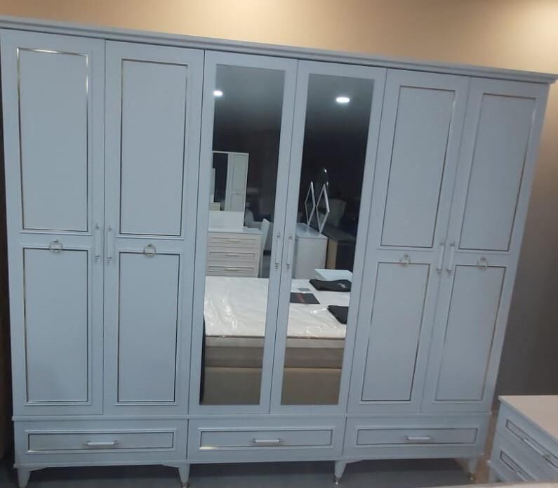 SEÇİL 6 LI YATAK ODASI TAKIMI-LAK-BEYAZ