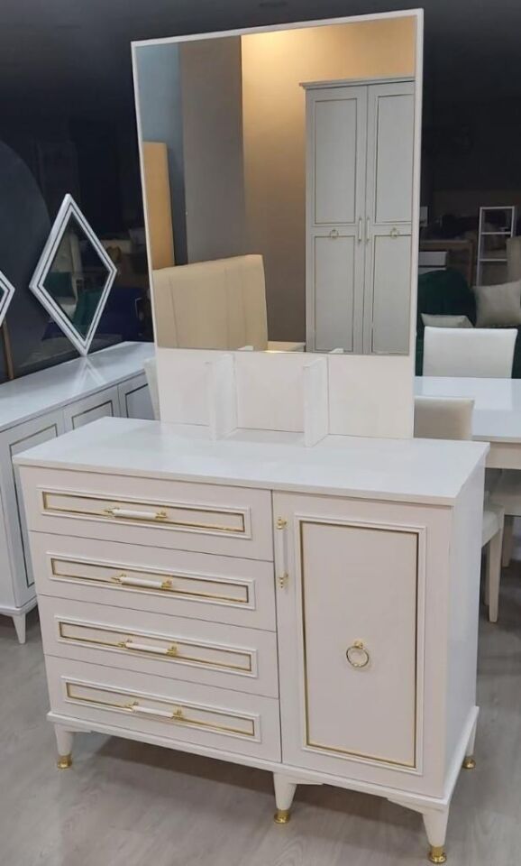 SEÇİL 6 LI YATAK ODASI TAKIMI-LAK-BEYAZ