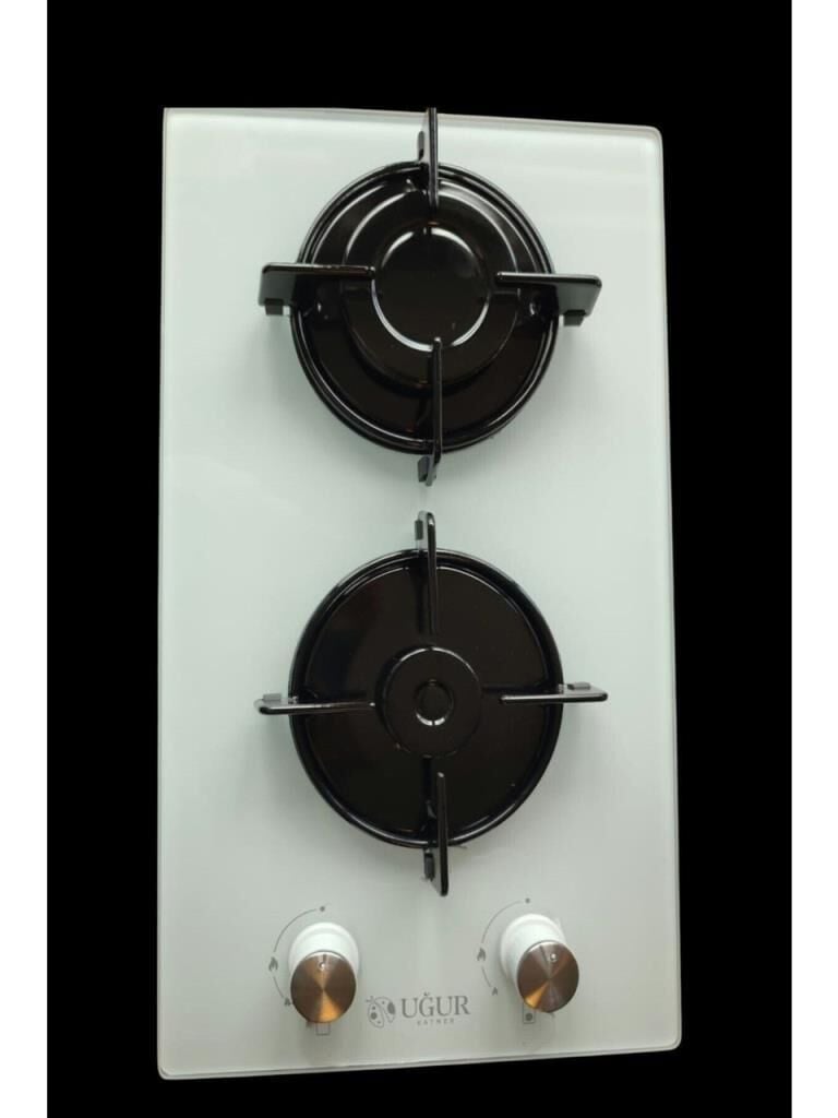 UĞUR 2 Lİ CAM BEYAZ SETÜSTÜ-ANKASTRE OCAK-LPG