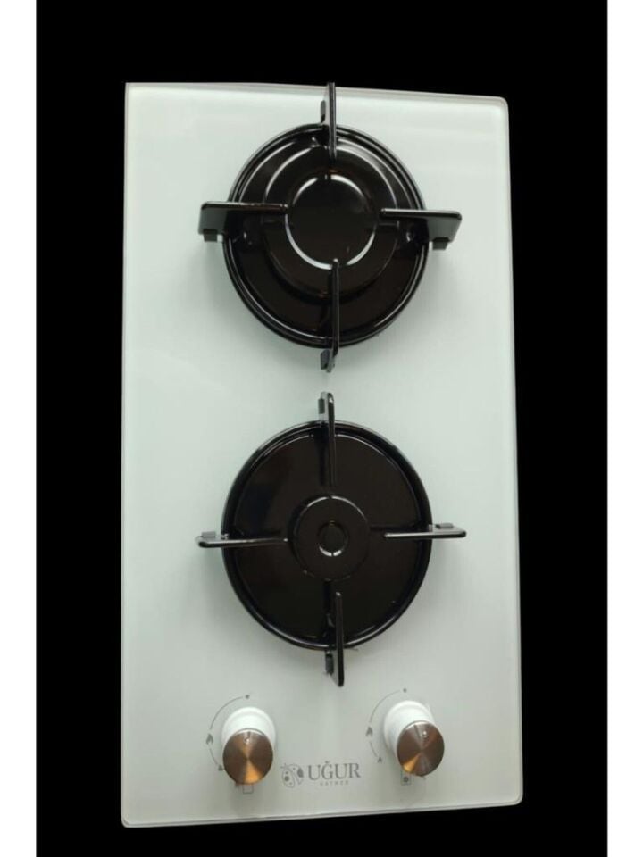 UĞUR 2 Lİ CAM BEYAZ SETÜSTÜ-ANKASTRE OCAK-LPG
