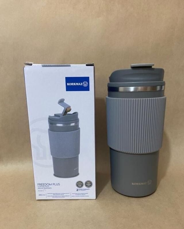KORKMAZ A5539-2 FREEDOM PLUS KAHVE BARDAĞI-GRİ