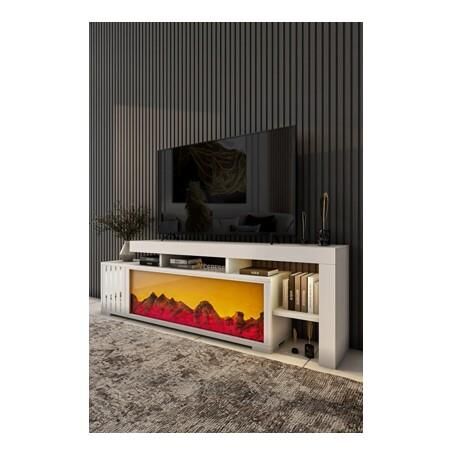 SEÇİL ŞÖMİNELİ  TV ÜNİTESİ-BEYAZ