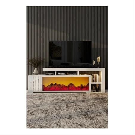 SEÇİL ŞÖMİNELİ  TV ÜNİTESİ-BEYAZ