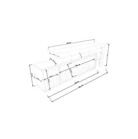 SEÇİL ŞÖMİNELİ  TV ÜNİTESİ-BEYAZ
