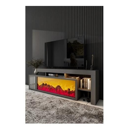 SEÇİL ŞÖMİNELİ  TV ÜNİTESİ-GRİ