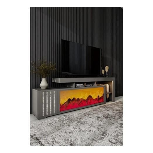 SEÇİL ŞÖMİNELİ  TV ÜNİTESİ-GRİ