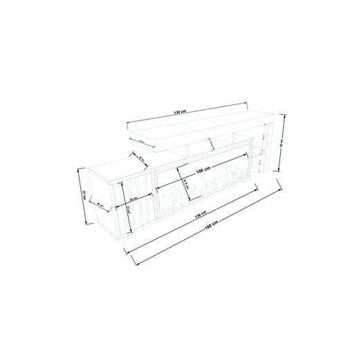 SEÇİL ŞÖMİNELİ  TV ÜNİTESİ-GRİ