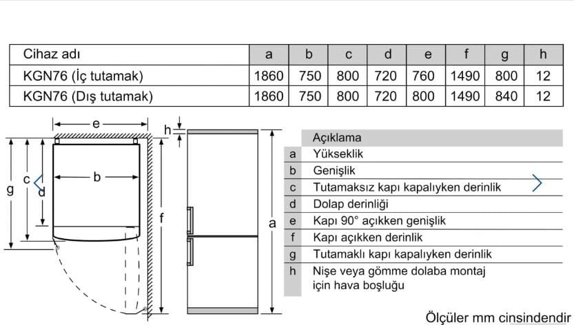PROFİLO BD3076WEVN BZD-NOFROST-578 LT-ALTTAN