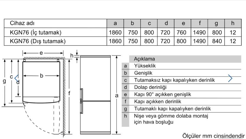 PROFİLO BD3076WEVN BZD-NOFROST-578 LT-ALTTAN