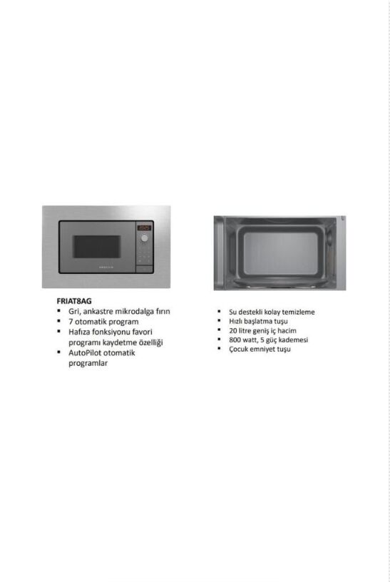 PROFİLO FRIAT8AG ANKASTRE  MİKRODALGA FIRN - GRİ