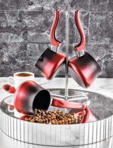 ÖZLİFE 705 RODİ GRANİT 3 LÜ CEZVE TAKIMI-KIRMIZI