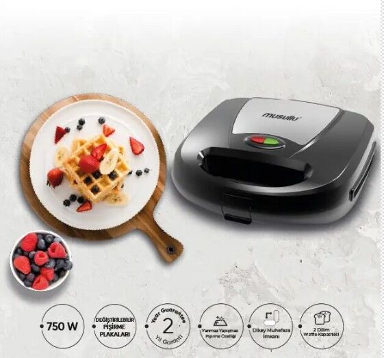 MUSULLU MSL-2038 WAFFLE VE TOST MAKİNESİ