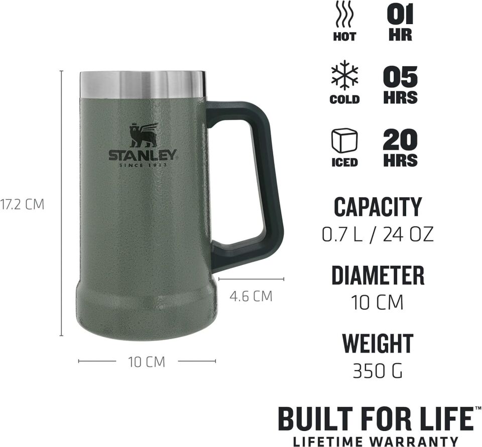 STANLEY VACUUM STEİN VAKUMLU TERMOS BARD.-YEŞ.0.7L