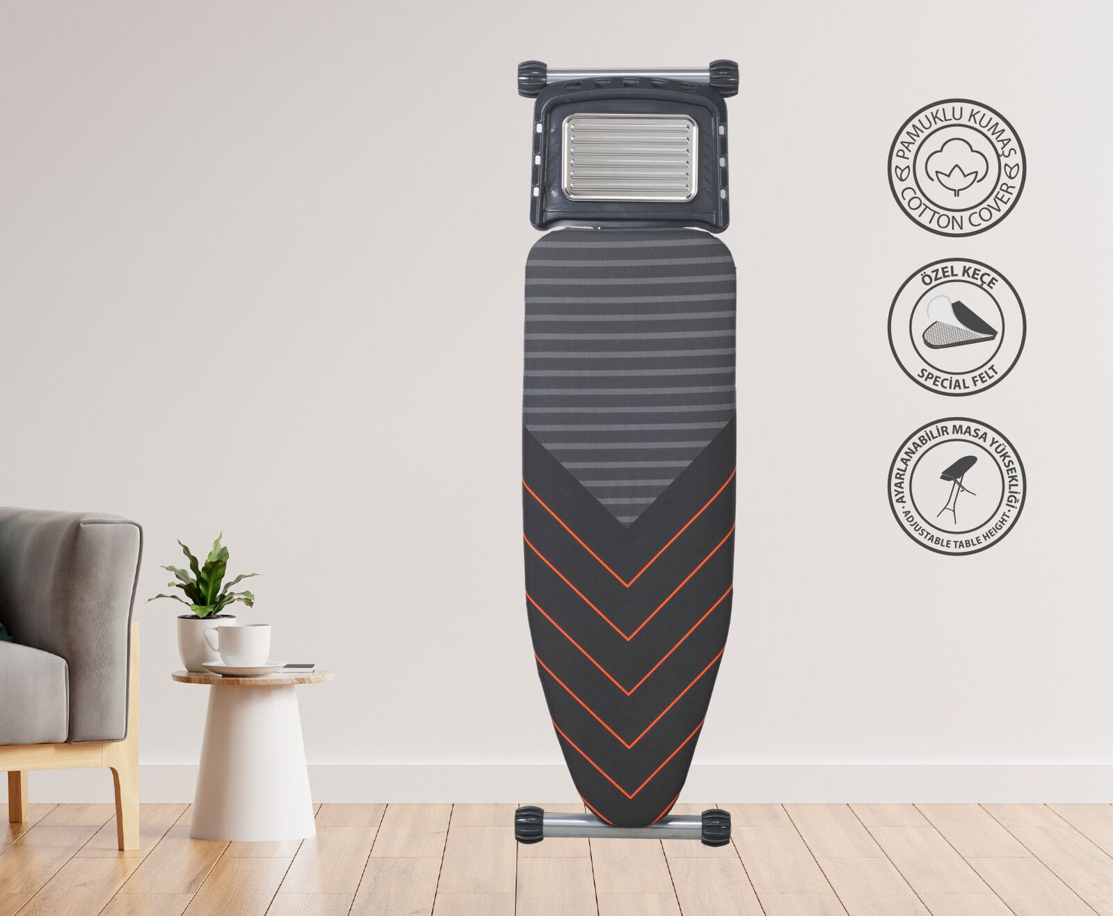 CINGILLIOĞLU CM-710 MARİNA DELUX ÜTÜ MASASI FİŞSİZ