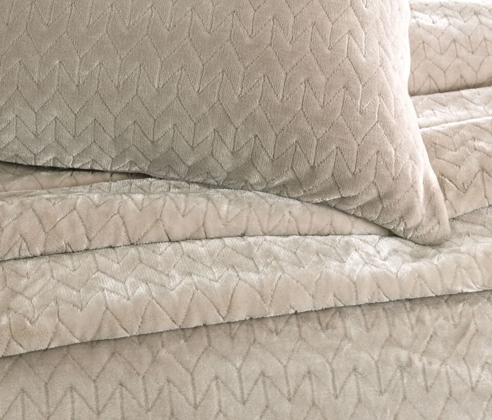 PUFFY SET LİNES YATAK ÖRTÜSÜ-BEJ-TEKLİ