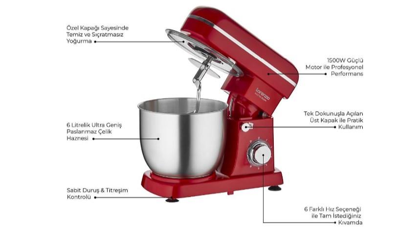 LORENZO MASTERPLUS STAND MİXER HAMUR MAKİNESİ-KIRM LORENZO MASTERPLUS STAND MİXER HAMUR MAKİNESİ-KIRM