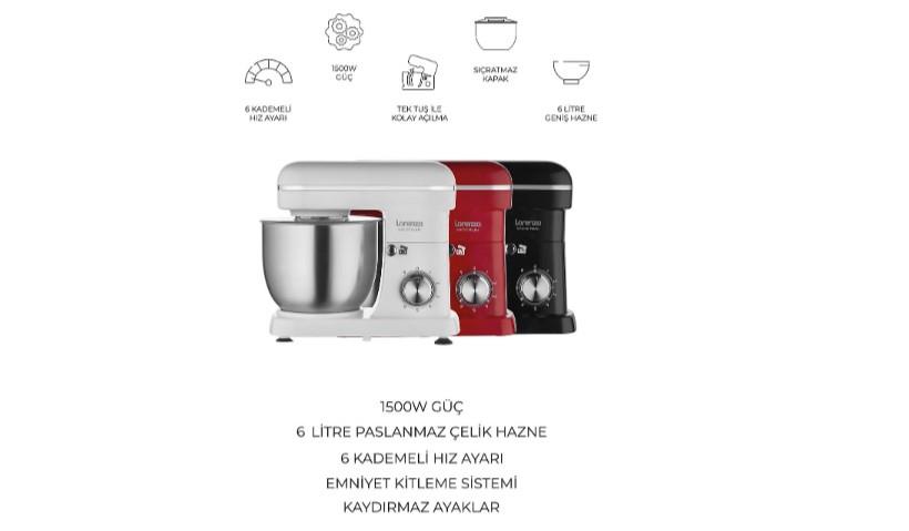 LORENZO MASTERPLUS STAND MİXER HAMUR MAKİNESİ-KIRM LORENZO MASTERPLUS STAND MİXER HAMUR MAKİNESİ-KIRM